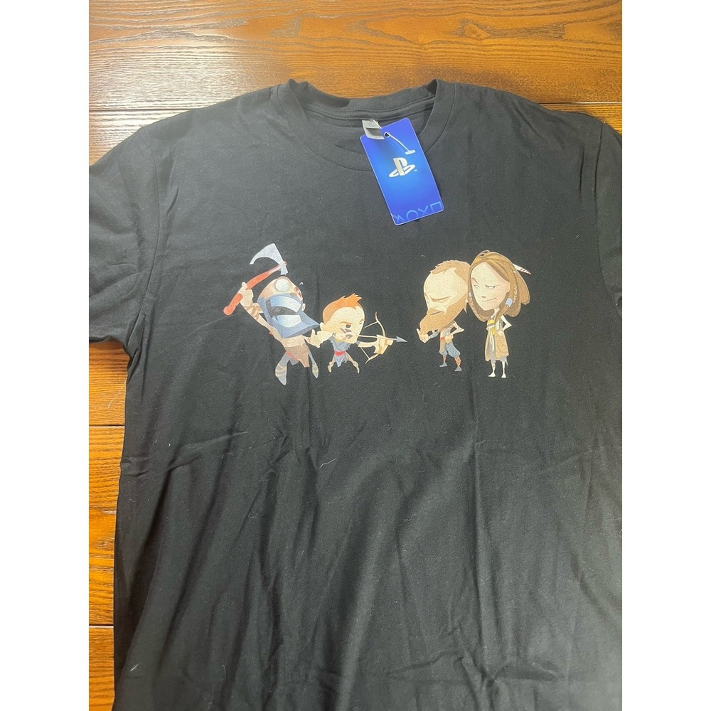 NEW Official Sony God Of War Playstation Chibi Cartoon Style Black Shirt Small